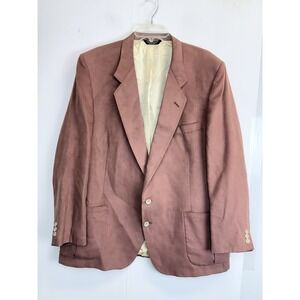 Vintage Nino Cerruti Faux Suede Blazer Jacket Men's 48R Mauve‎  Sport Coat
